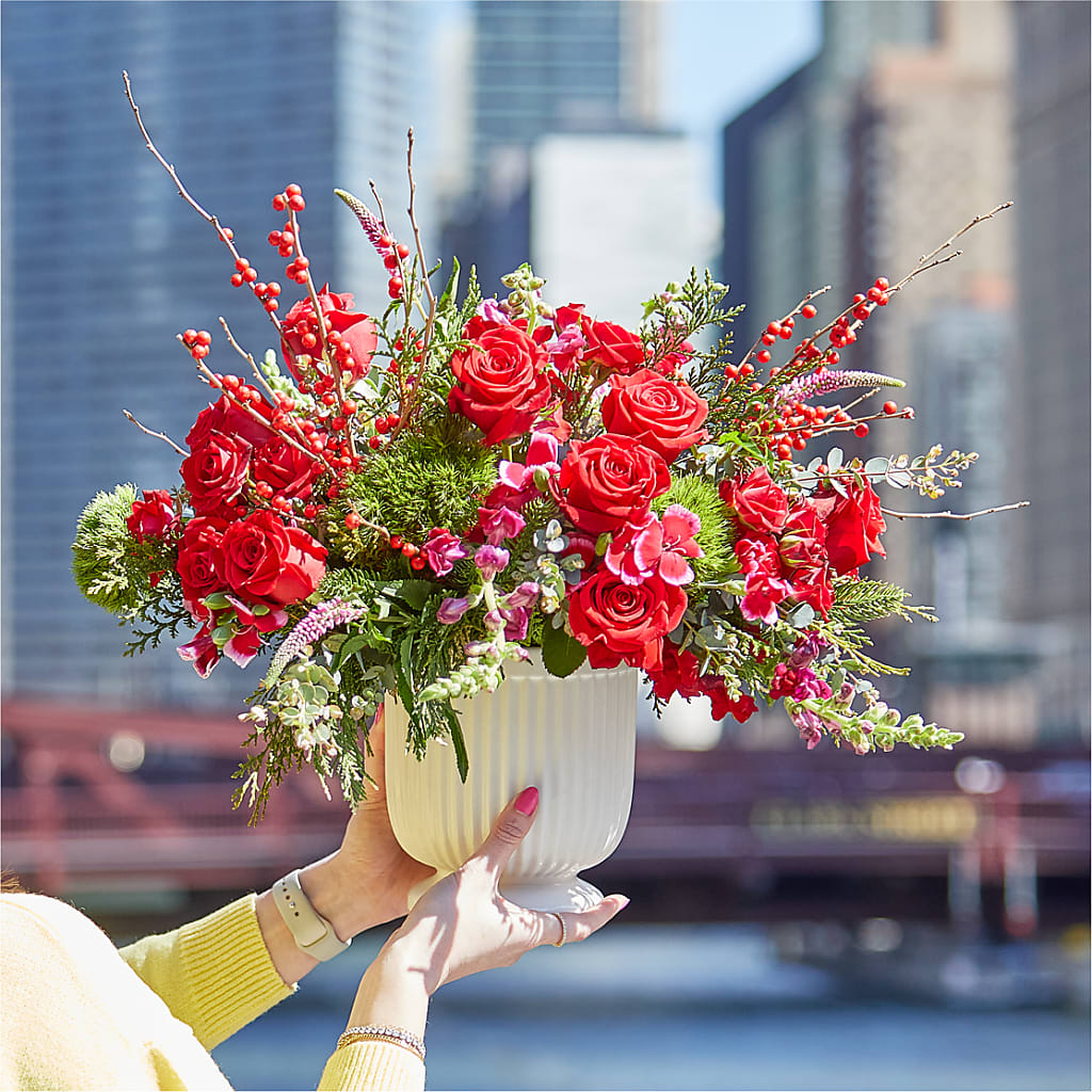 Big Red Bow Bouquet – Carisma Florists, Mississauga ON