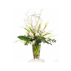 Vase blanc, crème et rose CARISMA FLORISTS®