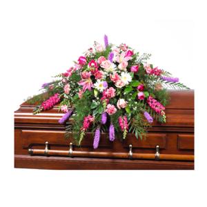 CARISMA FLORISTS® White, Pink & Mauve Casket Spray CFF-055