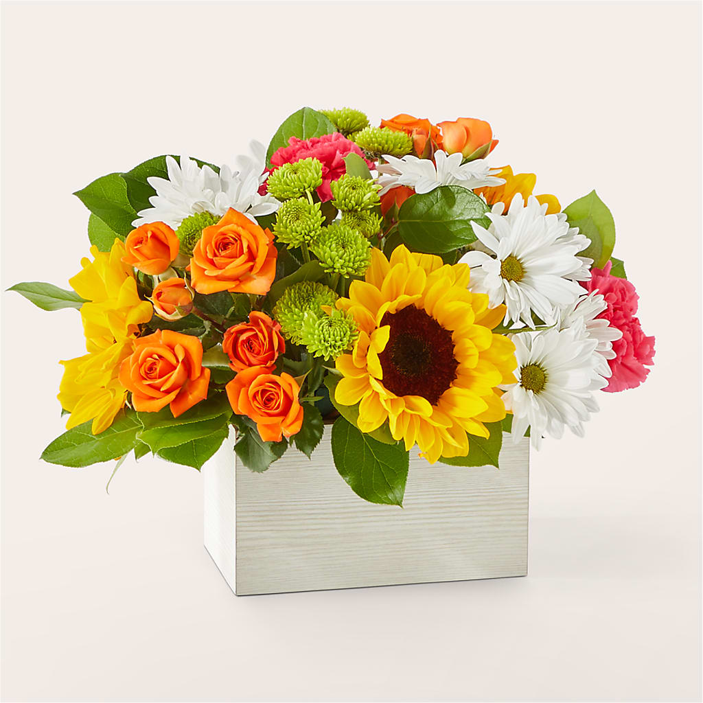 Sun-drenched Blooms Box Bouquet – Carisma Florists, Mississauga ON