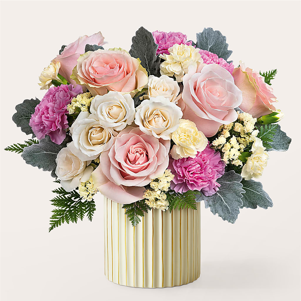 Blissful Moments Bouquet with Ivory Vase – Carisma Florists, Mississauga ON