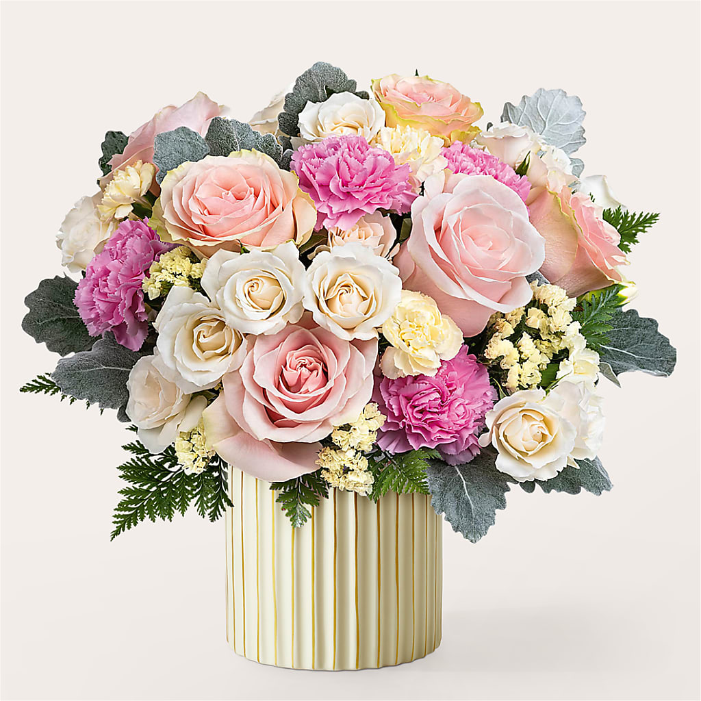 Blissful Moments Bouquet with Ivory Vase – Carisma Florists, Mississauga ON