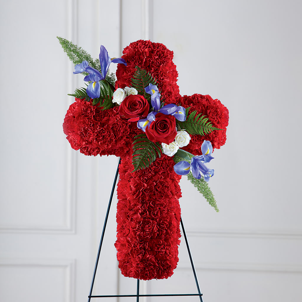 Faithful Hero Floral Cross – Carisma Florists, Mississauga ON