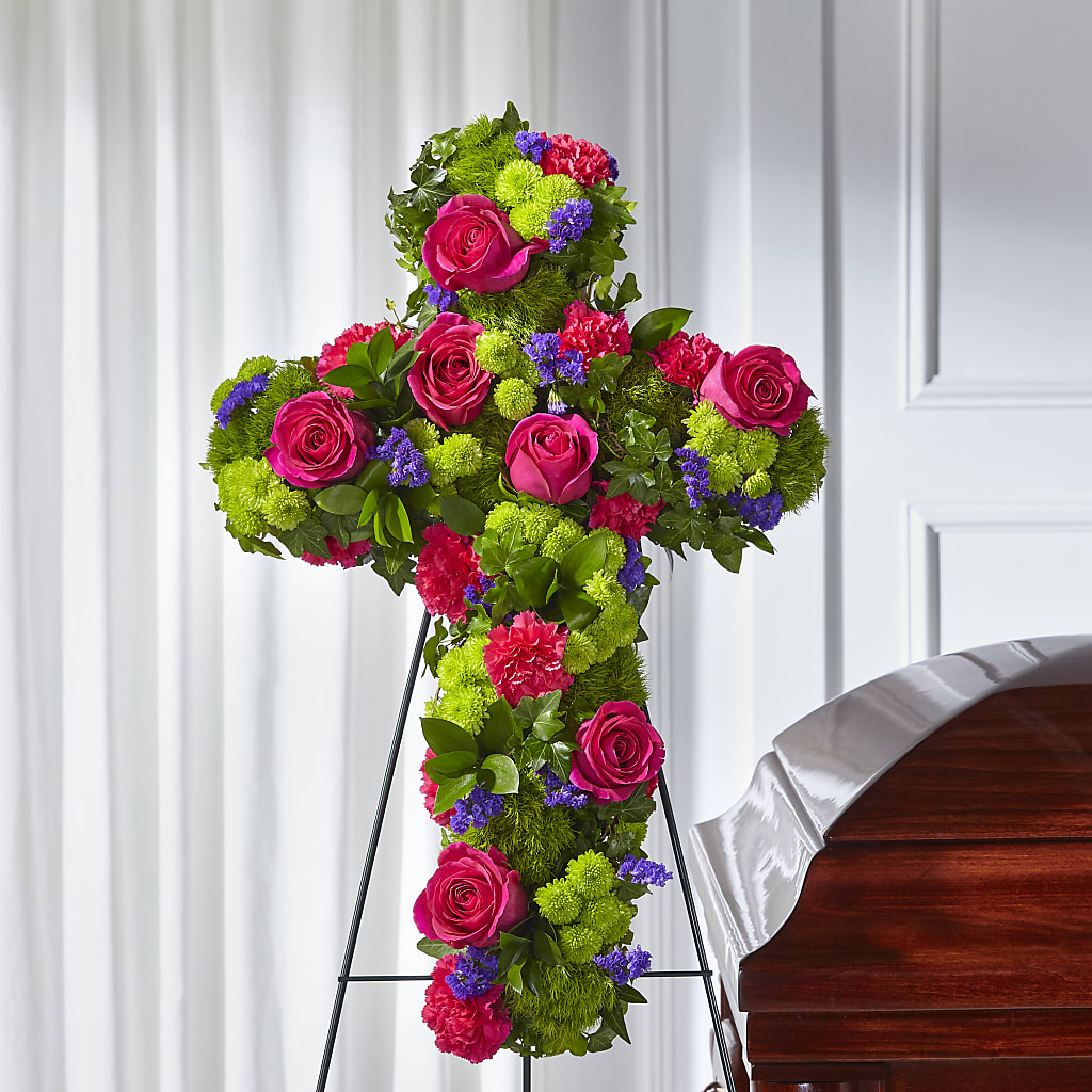 Tribute Rose Floral Cross – Carisma Florists, Mississauga ON