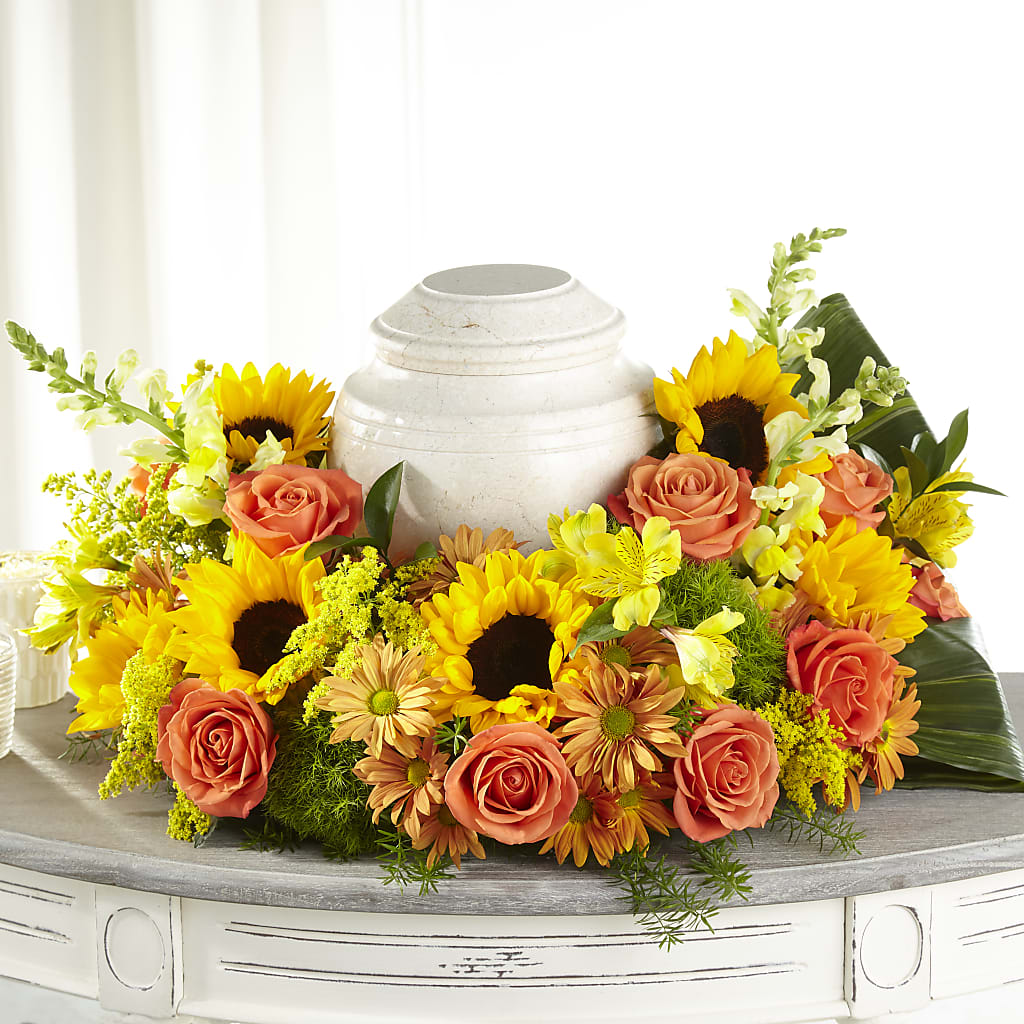 Faithful Sunflower Cremation Adornment – Carisma Florists, Mississauga ON