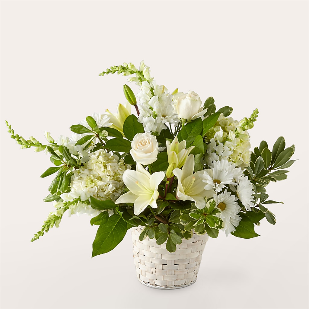 Ivory Elegance Floral Basket – Carisma Florists, Mississauga ON