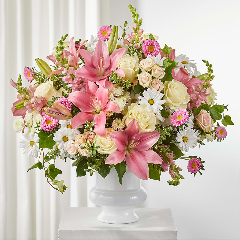 Empathetic Blooms Urn Arrangement – Carisma Florists, Mississauga ON