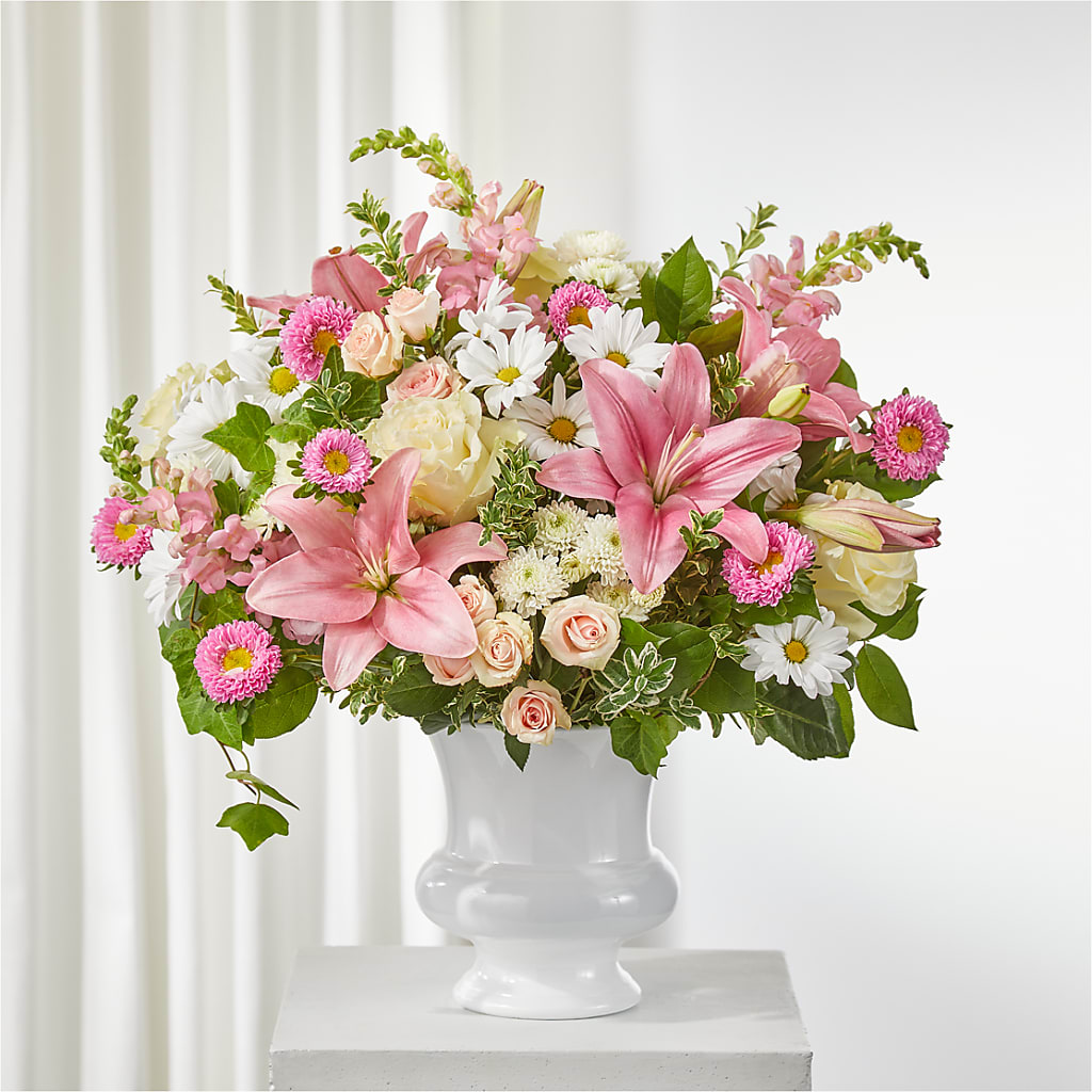 Empathetic Blooms Urn Arrangement – Carisma Florists, Mississauga ON