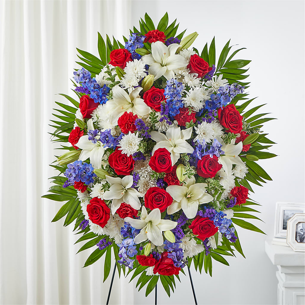 Cherished Service Standing Spray – Carisma Florists, Mississauga ON