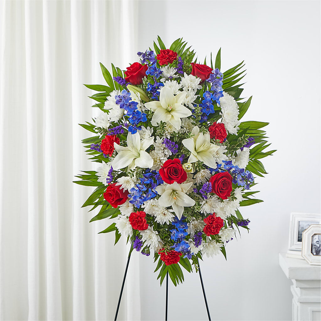 Cherished Service Standing Spray – Carisma Florists, Mississauga ON