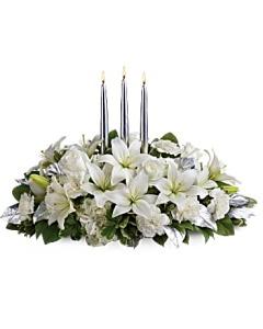 Silver Elegance Centerpiece – Carisma Florists, Mississauga ON