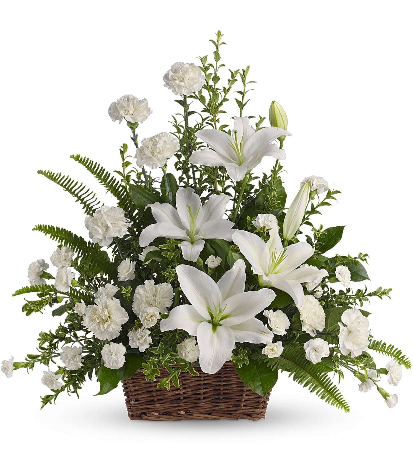 Peaceful White Lilies Basket – Carisma Florists, Mississauga ON
