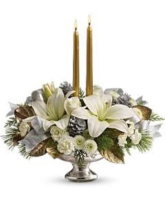Teleflora's Silver And Gold Centerpiece – Carisma Florists, Mississauga ON