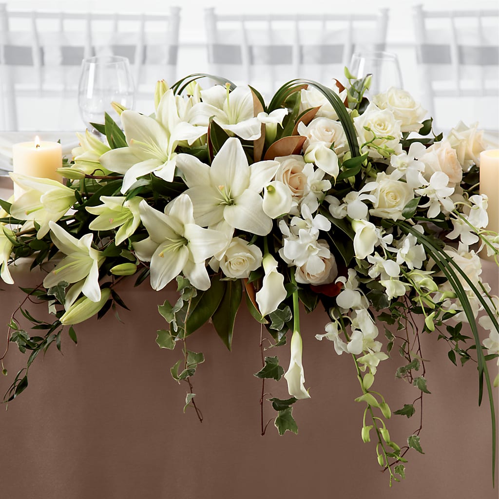 White Linen Arrangement – Carisma Florists, Mississauga ON