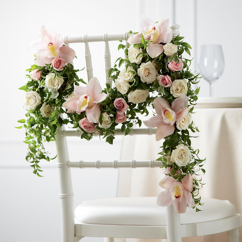 Orchid Rose Chair Décor – Carisma Florists, Mississauga ON