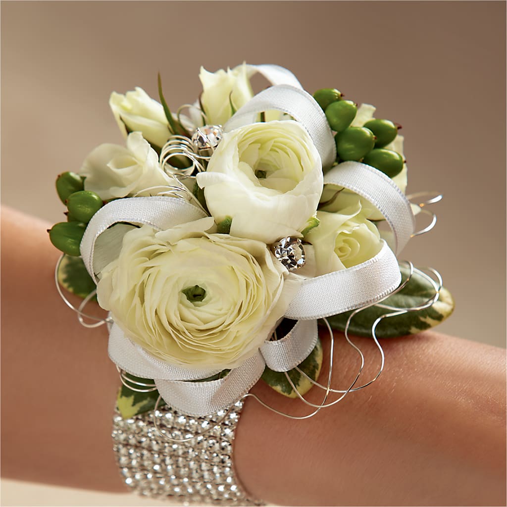 White Wedding Corsage – Carisma Florists, Mississauga ON