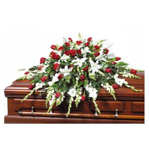  Carisma Florists&reg; Traditional Red & White Casket Spray CFF-049 –  Carisma Florists, Mississauga ON