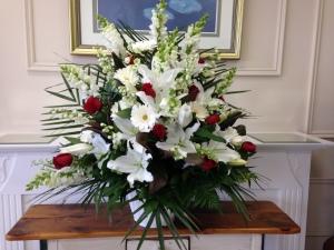 Carisma Florists&reg;Special Arangement Whites and Red Roses –  Carisma Florists, Mississauga ON