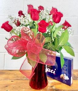 BOUQUET DE ROSES ET DE CHOCOLAT