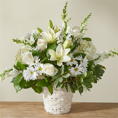 Ivory Elegance Floral Basket