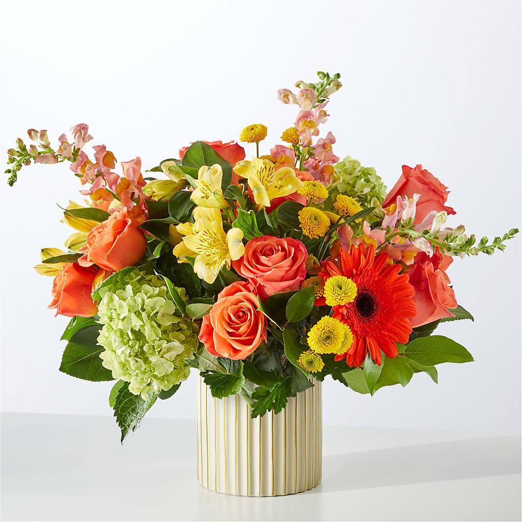 Autumn Sunshine Bouquet with Ivory Vase –  Carisma Florists, Mississauga ON