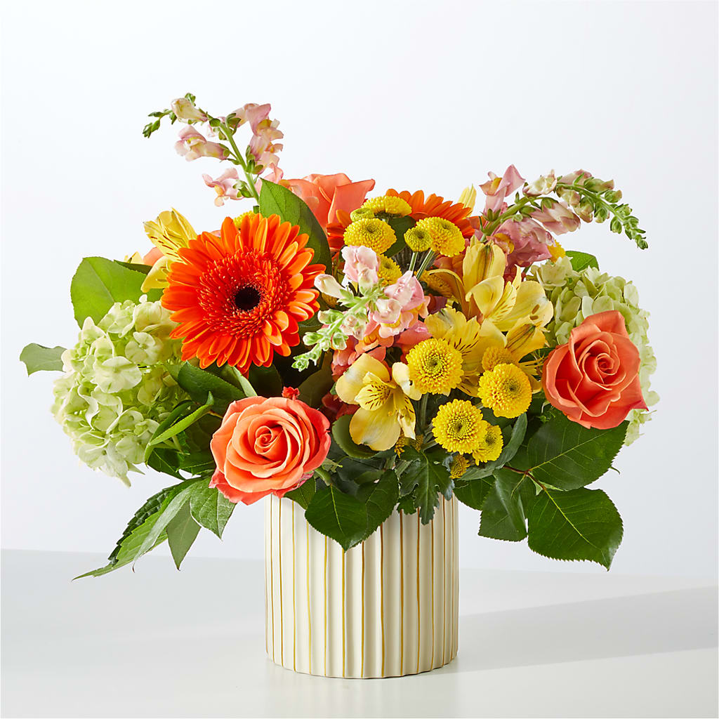 Autumn Sunshine Bouquet with Ivory Vase –  Carisma Florists, Mississauga ON