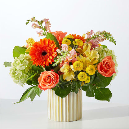 Autumn Sunshine Bouquet with Ivory Vase –  Carisma Florists, Mississauga ON