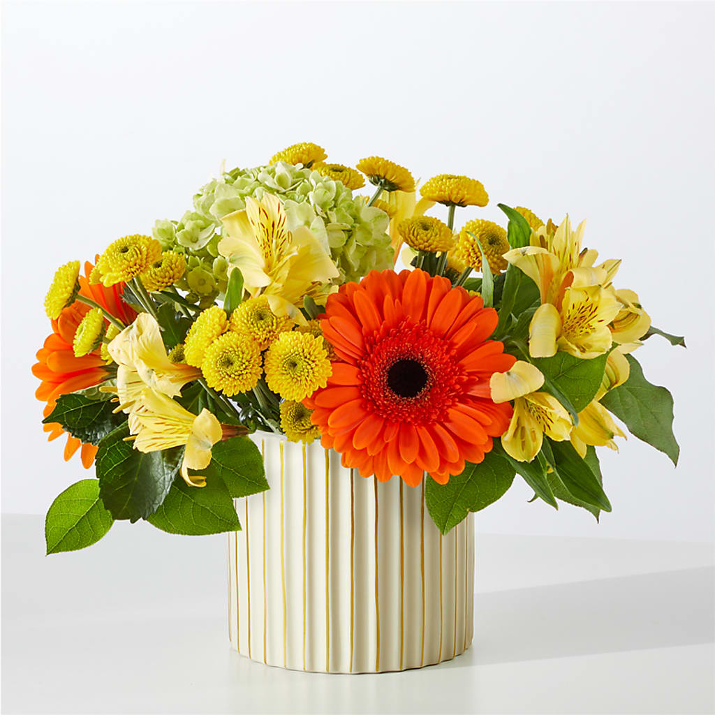 Autumn Sunshine Bouquet with Ivory Vase –  Carisma Florists, Mississauga ON