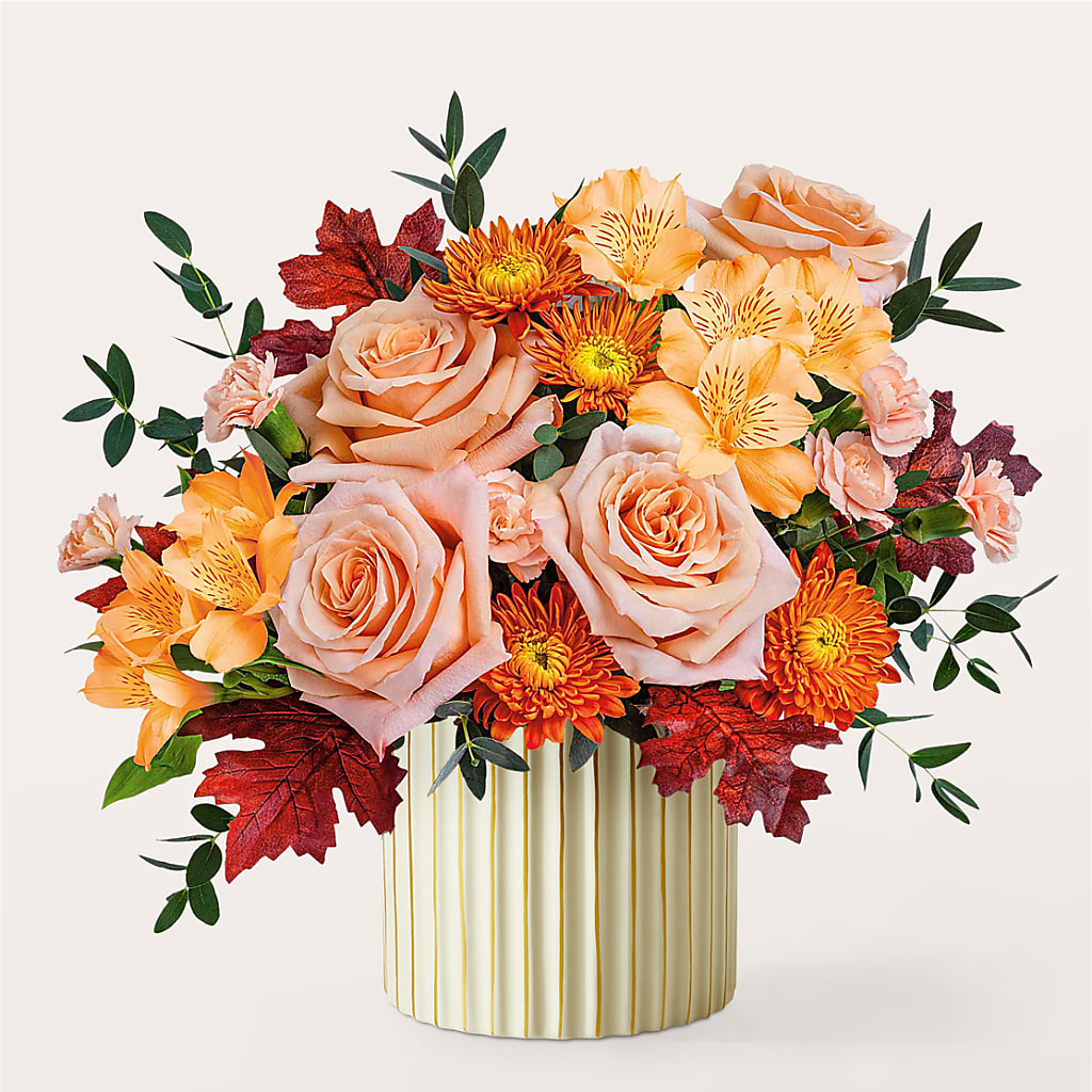 Spiced Latte Bouquet with Ivory Vase –  Carisma Florists, Mississauga ON