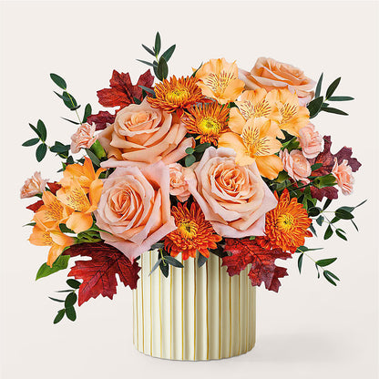 Spiced Latte Bouquet with Ivory Vase –  Carisma Florists, Mississauga ON