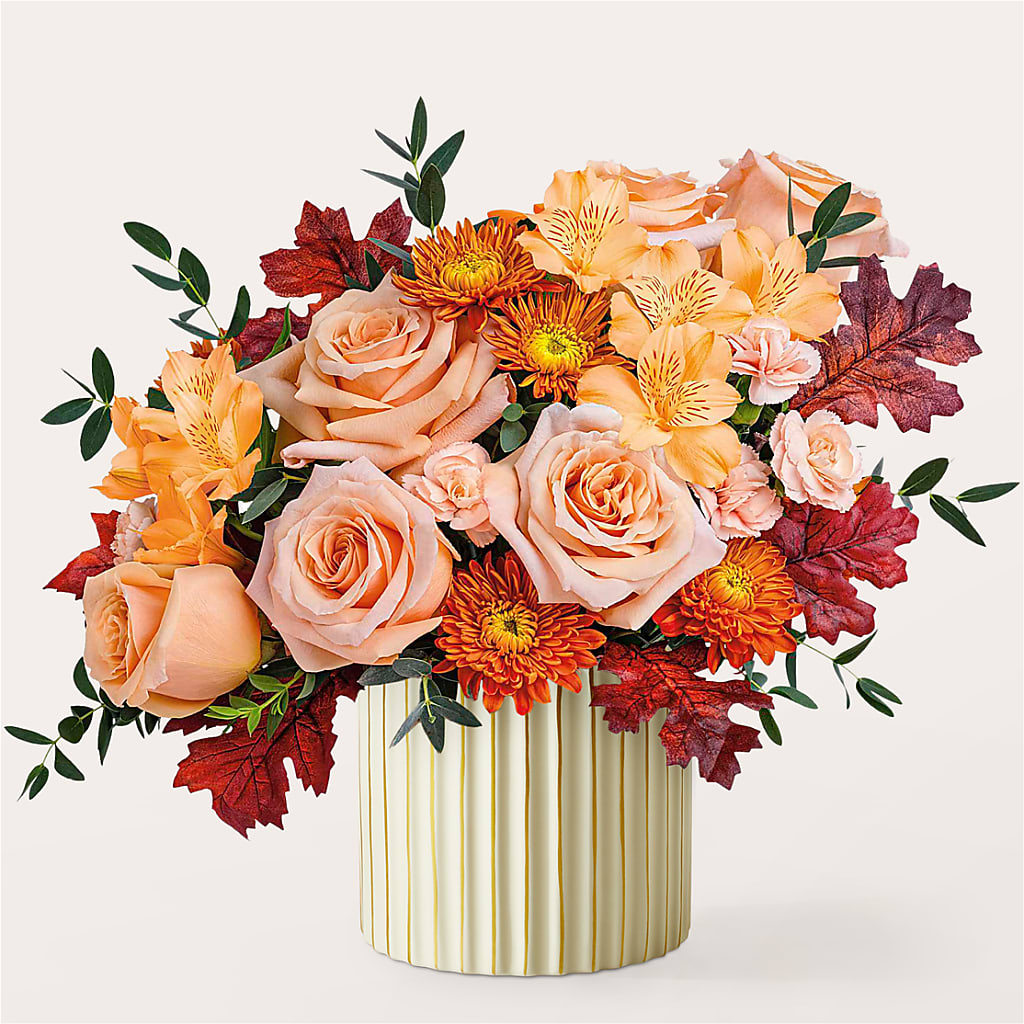 Spiced Latte Bouquet with Ivory Vase –  Carisma Florists, Mississauga ON
