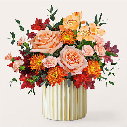 Spiced Latte Bouquet with Ivory Vase –  Carisma Florists, Mississauga ON