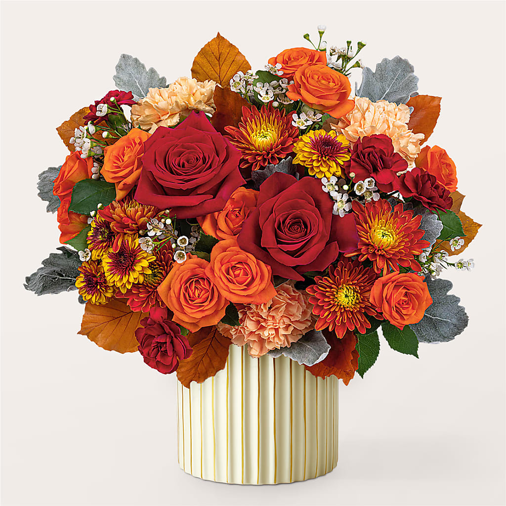 Merlot Bouquet with Ivory Vase –  Carisma Florists, Mississauga ON