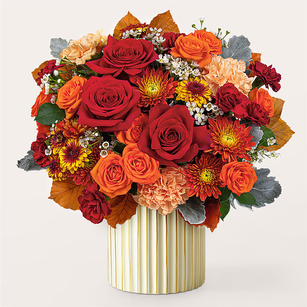 Merlot Bouquet with Ivory Vase –  Carisma Florists, Mississauga ON