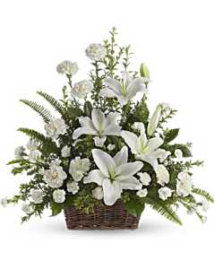 Peaceful White Lilies Basket